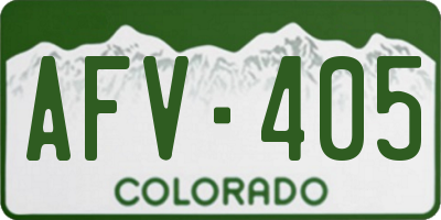 CO license plate AFV405