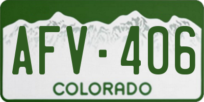 CO license plate AFV406