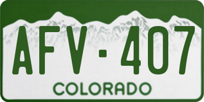 CO license plate AFV407
