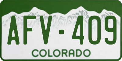 CO license plate AFV409