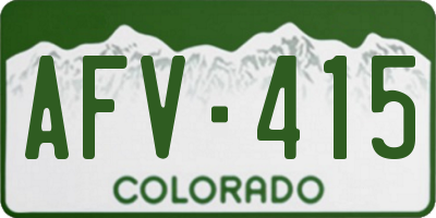 CO license plate AFV415