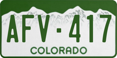 CO license plate AFV417
