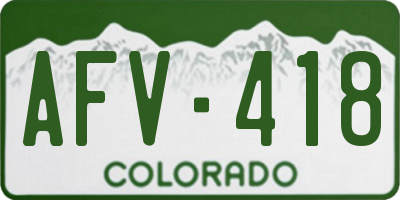CO license plate AFV418