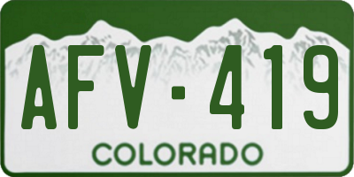 CO license plate AFV419