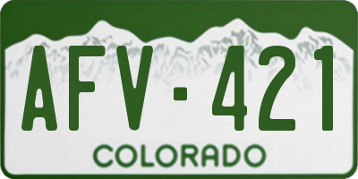 CO license plate AFV421