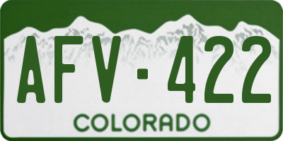 CO license plate AFV422