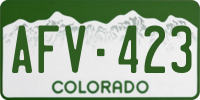 CO license plate AFV423