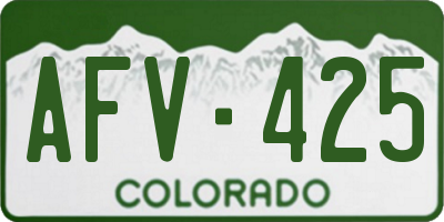 CO license plate AFV425