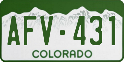 CO license plate AFV431