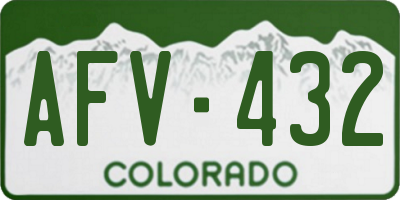 CO license plate AFV432