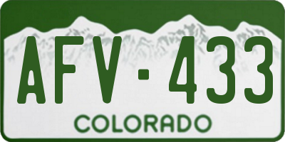 CO license plate AFV433