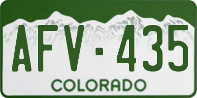 CO license plate AFV435