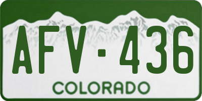 CO license plate AFV436