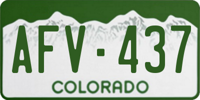 CO license plate AFV437