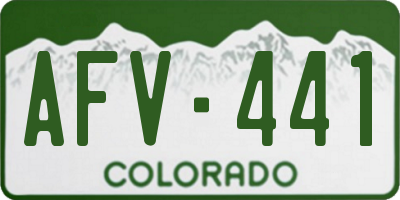 CO license plate AFV441