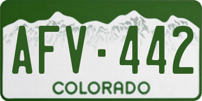CO license plate AFV442