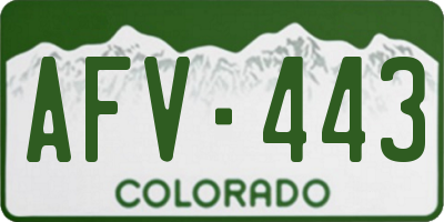 CO license plate AFV443