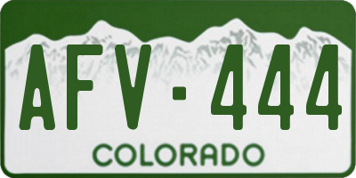 CO license plate AFV444