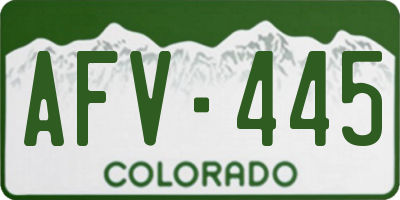 CO license plate AFV445