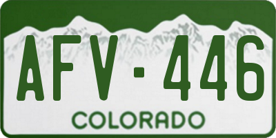 CO license plate AFV446