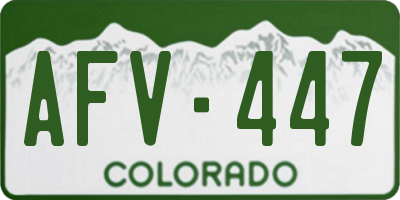 CO license plate AFV447