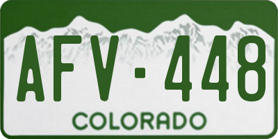 CO license plate AFV448
