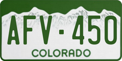 CO license plate AFV450