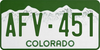 CO license plate AFV451