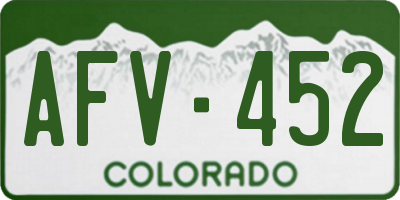CO license plate AFV452