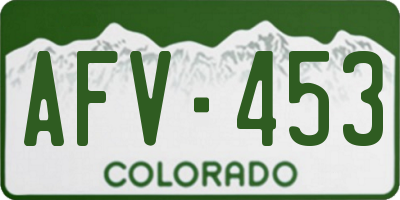CO license plate AFV453