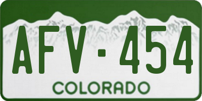CO license plate AFV454