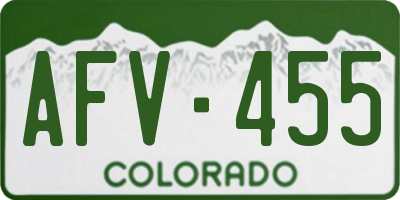 CO license plate AFV455