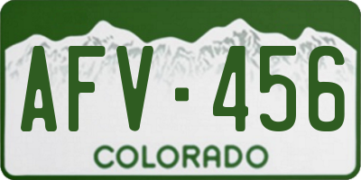 CO license plate AFV456