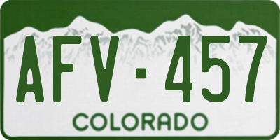 CO license plate AFV457