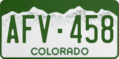 CO license plate AFV458