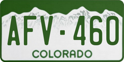 CO license plate AFV460
