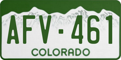 CO license plate AFV461