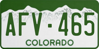 CO license plate AFV465