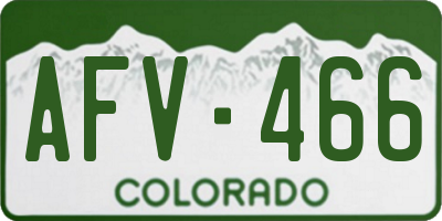 CO license plate AFV466