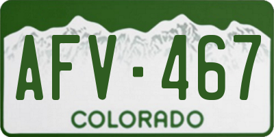 CO license plate AFV467