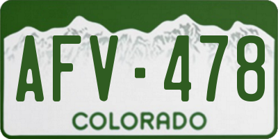CO license plate AFV478