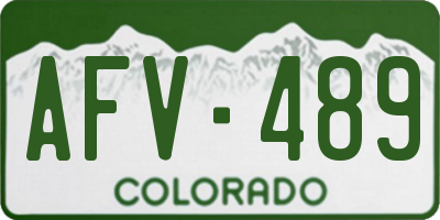 CO license plate AFV489