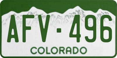 CO license plate AFV496