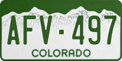 CO license plate AFV497