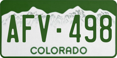 CO license plate AFV498