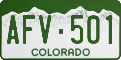 CO license plate AFV501