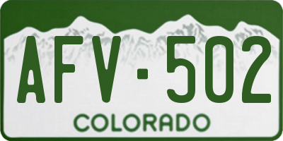 CO license plate AFV502
