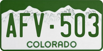 CO license plate AFV503