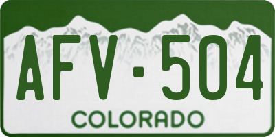 CO license plate AFV504
