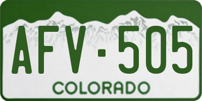 CO license plate AFV505